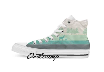 

Wilderness Custom Casual High Top lace-up Canvas shoes sneakers Drop shipping