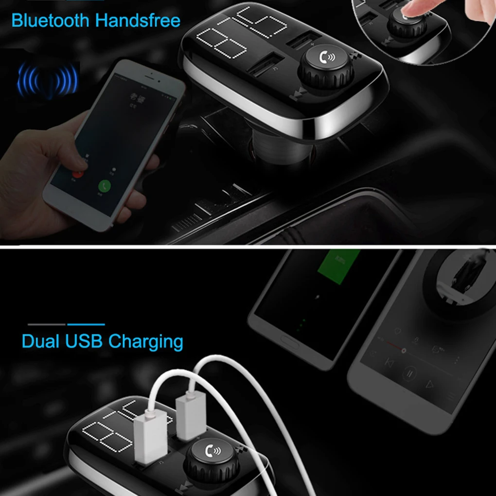 Car MP3 Players FM Transmitter Bluetooth Support TF Card Dual USB Car Charger FM Modulator Voltage Detection