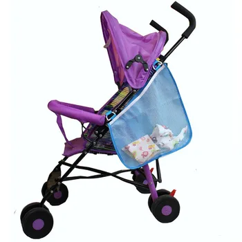 

Mesh Pushchair Net Solid Hanging Baby Stroller Storage Bag Large Capacity Oxford Cloth Accessories Zipper Closure Portable