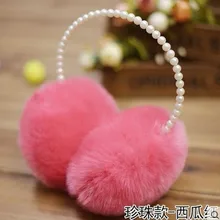 Женские жемчужные наушники, модные, шерстяные, теплые, элегантные, милые аксессуары, мягкие, высокое качество, темперамент, Осень-зима, наушники