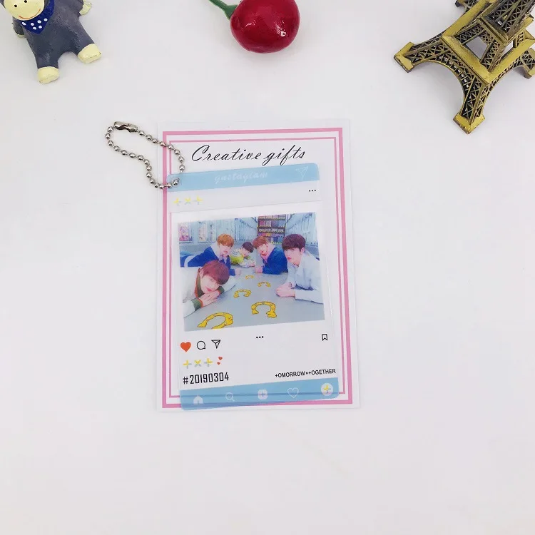 BLACKPINK GOT7 TWICE SEVENTEEN Transparent card pendants kpop Accessories gift - Цвет: txt