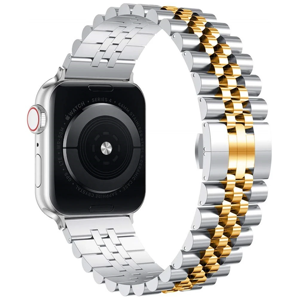 Браслет для apple watch series 5 4 полосным 44 мм 40 мм нержавеющая сталь звено цепи браслет для наручных часов iwatch серии 3/2/1 38 мм 42 мм ремень