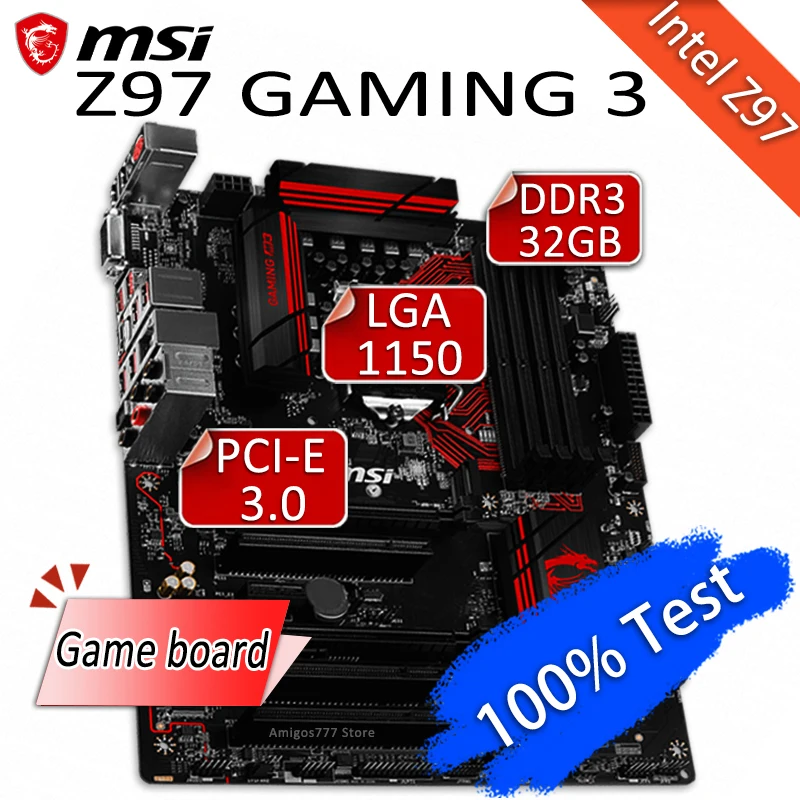 Lga 1150 Msi Z97 Gaming 3 Motherboard Core I7 I5 I3 32gb Ddr3 M.2 Pcie