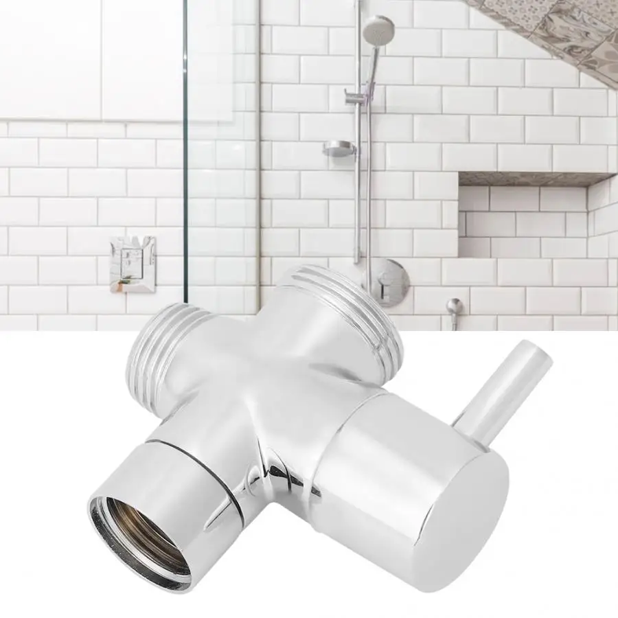 

3 Way G1/2in Copper Switch Adapter Shower Mixer Diverter Shower Head Arm Diverter T Connector 2 Functions Shower Faucet Valve