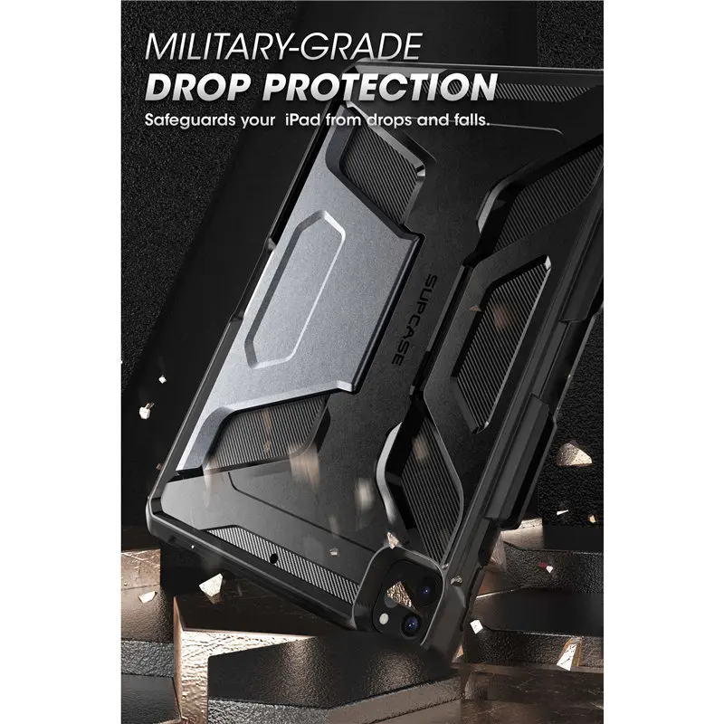Supcase-ub Capa de Borracha Robusta de Corpo Inteiro para Ipad Pro Suporte de Lápis Apple Integrado Kickstand 12.9 Case 2023 2023 2023 - Imagem 6