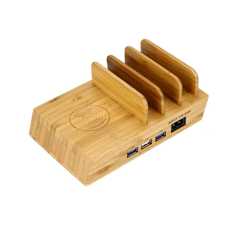 3 Usb зарядная док-станция Беспроводная зарядная подставка используется для нескольких устройств для Iphone/samsung Eu Plug