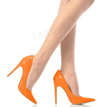 

BERZIMER Candy Colors Women‘s Heels Pumps Slip On High Heels Ladies 11CM-13CM Spring Summer Shoes Woman Large Size 34 44 45 47