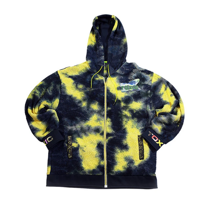 Новинка, мужские толстовки и свитшоты с принтом Tie Dye, свободная молния, хип-хоп стиль, Повседневная Уличная одежда, худи, пальто, мужская одежда MG394 - Цвет: yellow