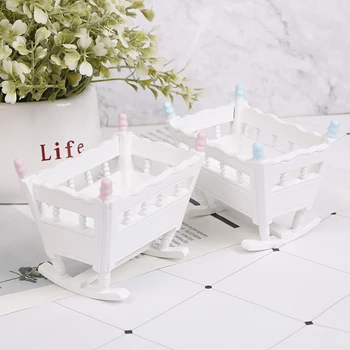 

New Arrival 1:12 DollHouse Miniature Dolls Furniture Wooden Cardle Baby Bed Kids Toys