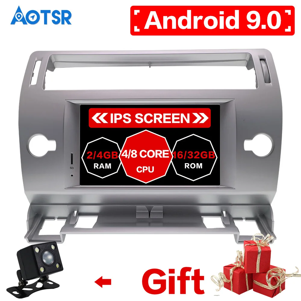Android9.0 Восьмиядерный Автомобильный gps навигатор dvd-плеер для Citroen C4 Quatre Triumph 2004-2012 Мультимедиа Радио gps навигация видео