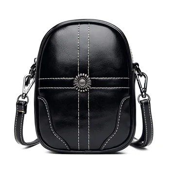 

Small Leather Bucket Bag for Women Solid Color Mini Crossbody Bags Black Vintage Shoulder Bag Simple Female Messenger Bag Sac