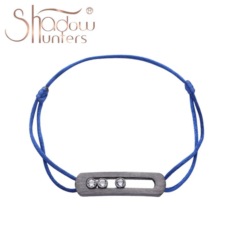 SHADOWHUNTERS 럭셔리  로프 팔찌 블랙 서리로 덥은 매력 이동 스..