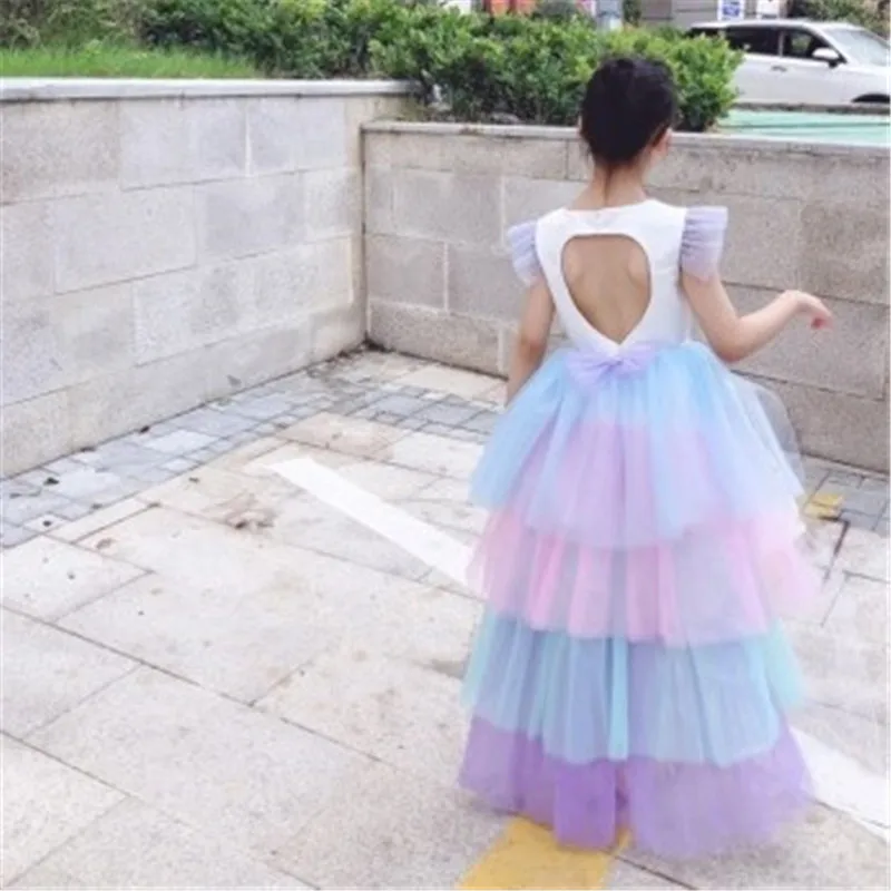 Рождественское платье с единорогом для девочек с длинным хвостом и повязкой на голову; бальное платье принцессы для дня рождения; детская одежда с лошадью