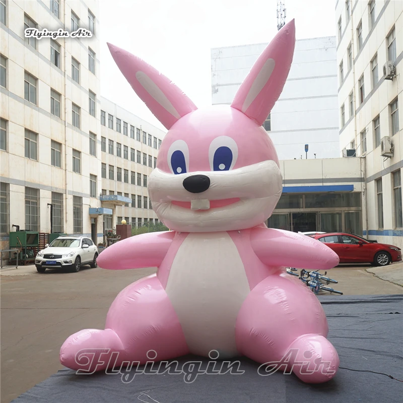 Customized Inflatable Easter Bunny 4m Shiny Blow Up Animal Model Cute