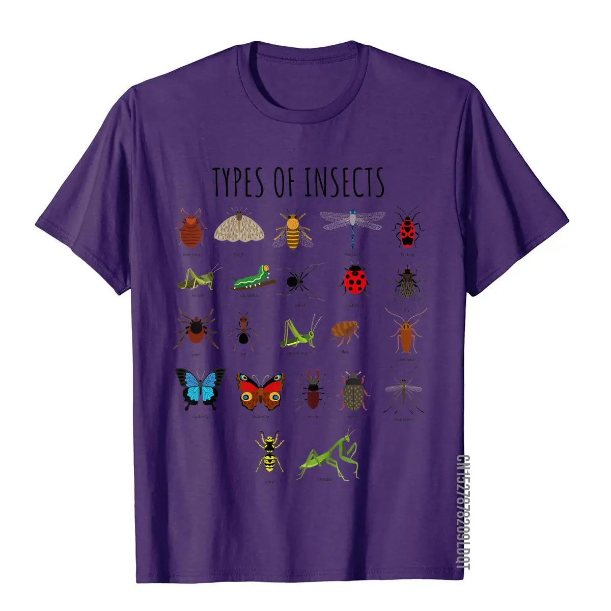 Kids Types Of Insects Bug Identification Science T-Shirt__B8895purple