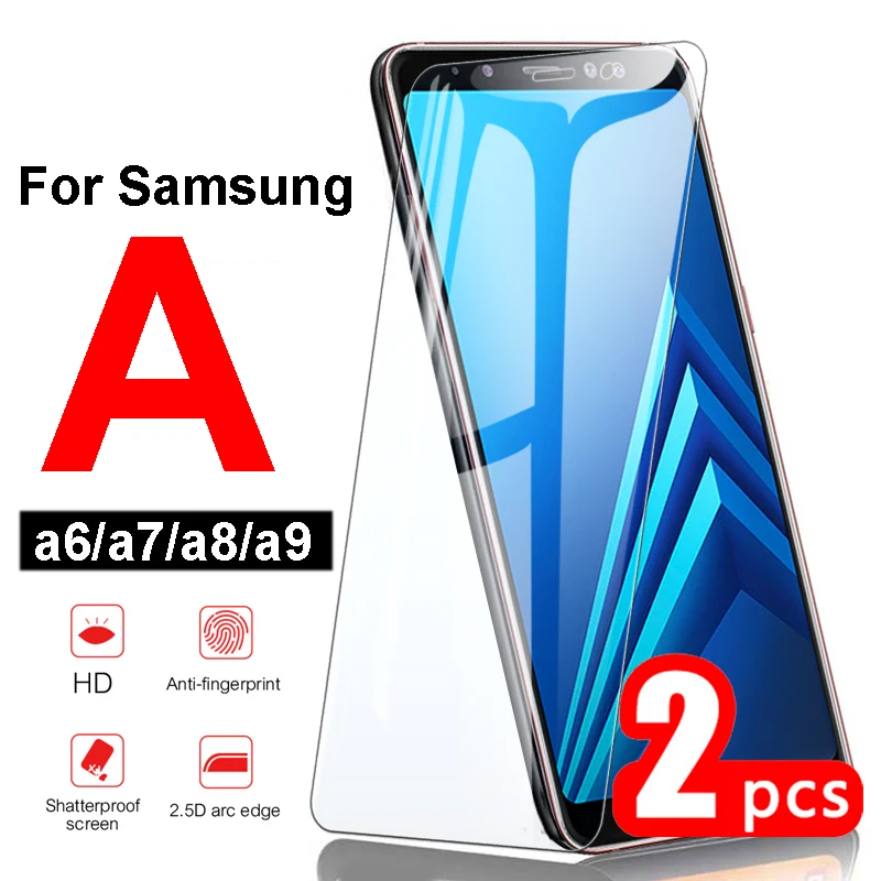 

Screenprotector on for samsung galaxy a6 a7 a8 a9 plus 2018 armored glass temepred sheet a 6 7 8 9 protective film 6a glas sam