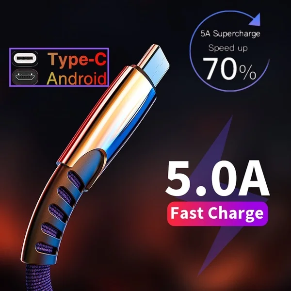 Дизайн 5А USB кабель для быстрой зарядки USB и type C для зарядки данных Micro USB кабель для мобильного телефона USB шнур для iphone