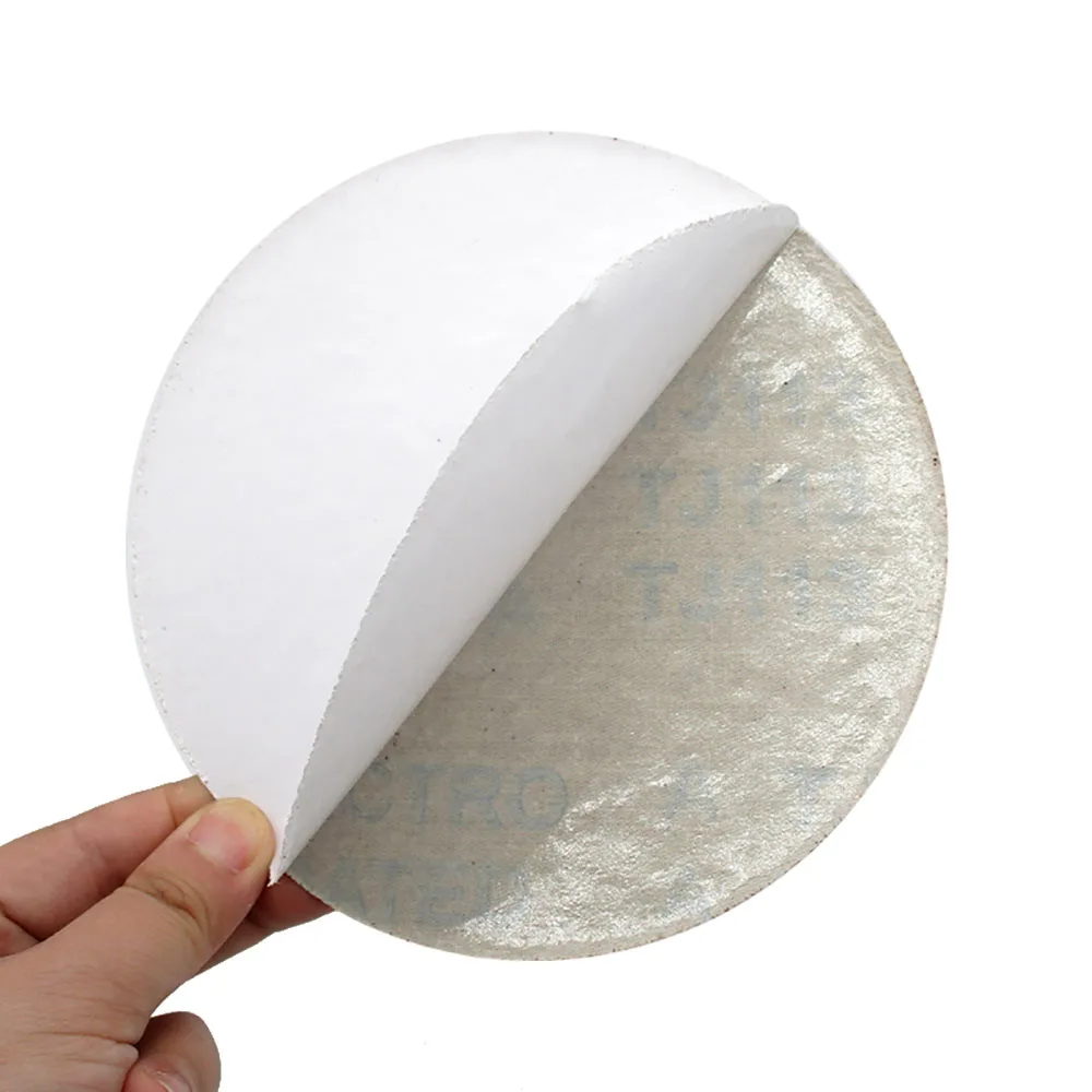 6 Inch 150mm Self Adhesive Sanding Discs Red Aluminum Oxide Sandpaper Glue-lined Round Backing Pads 60 80 Grit