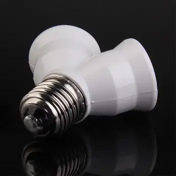 

1 Pcs E27 white bulb base 2 lights converter High temperature PBT anti-aging resistant anti-burning and H5E2