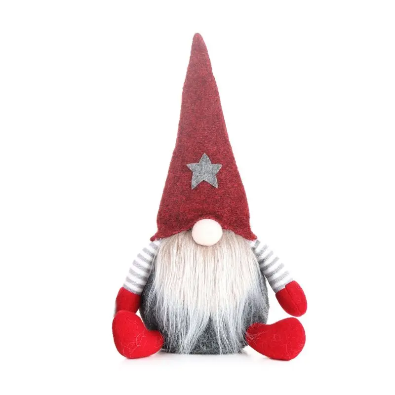 Рождество ручной работы шведский гном Санта сидя плюшевые куклы украшения Рождественский праздник украшения для домашнего праздника детская игрушка подарок - Цвет: Красный