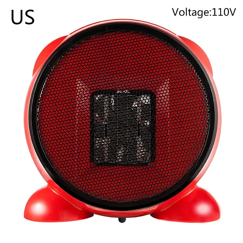 US Cartoon Mini Heater Cute Portable Household Small Desktop Electric Heaters - Цвет: Красный