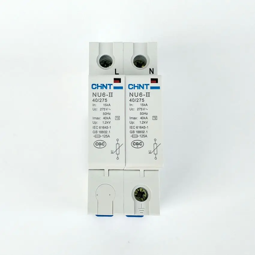 CHINT NU6-II 2P 15-40KA 275V низковольтный ограничитель перенапряжения