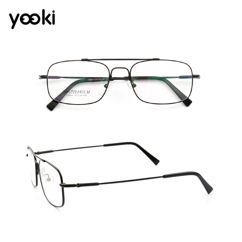 Оправа очков из титанового сплава Мужские квадратные очки для чтения оптические линзы оправа для очков EJ022-C9063
