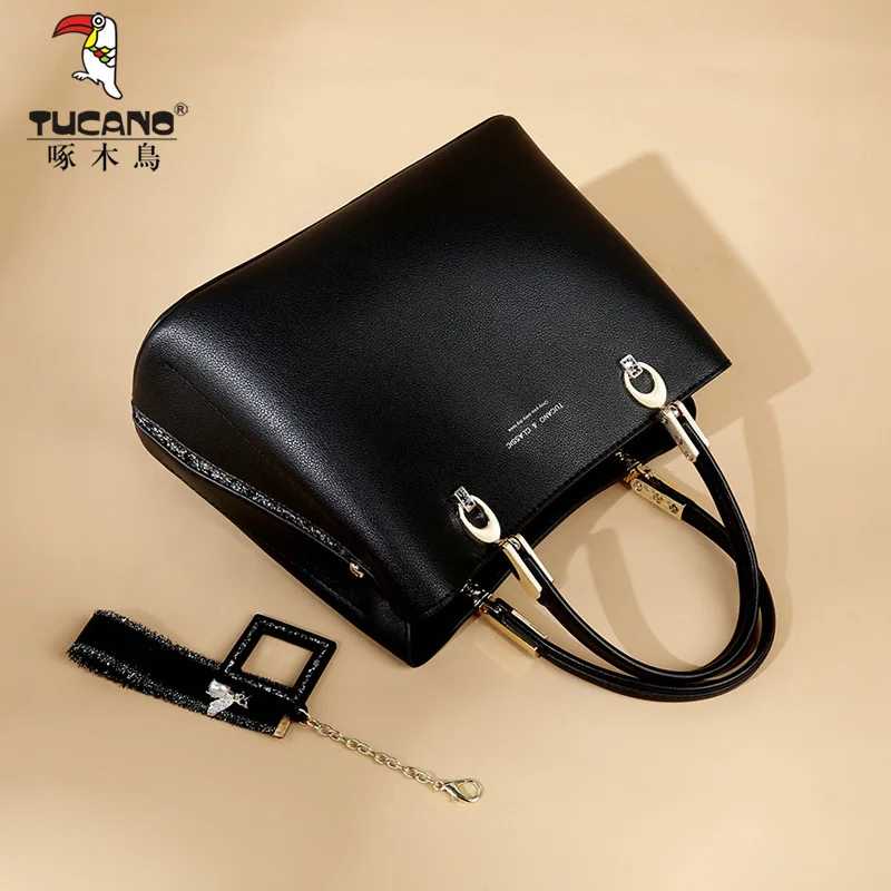 

TUCANO Handbag Women's 2019 New Style Elegant Fashion Bags Women's Large Shoulder Bag Oblique Simple WOMEN'S Bag