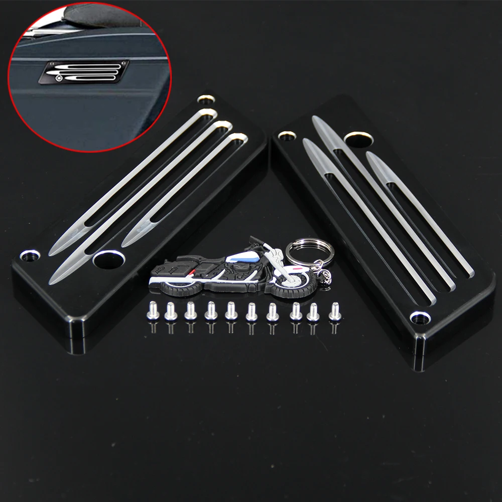 

Motorcycle CNC Black Chrome Anodized Billet Contrast Saddlebag Latch Cover Face for Harley-Davidson 1993-2013 2009 2011 2012