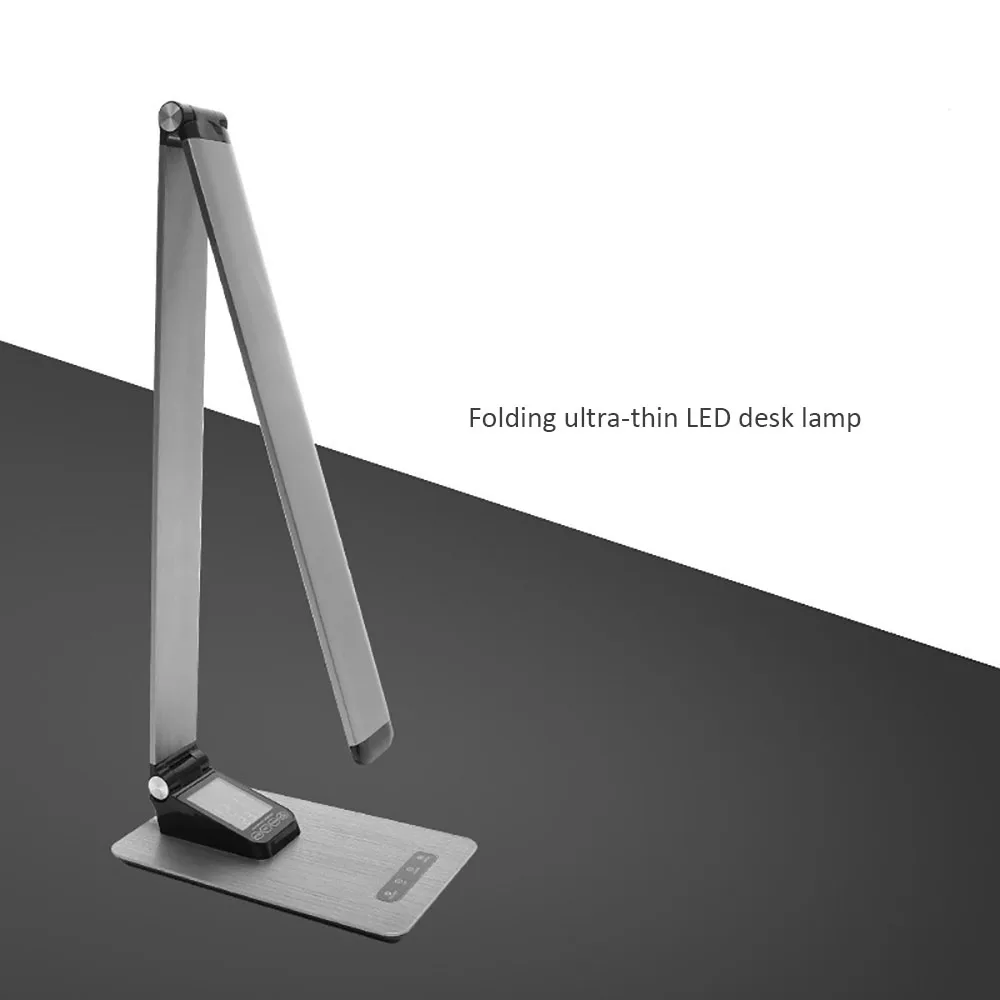 Usb перезаряжаемая Светодиодная настольная лампа, часы с календарем, беспроводная лампа для чтения, умный сенсорный датчик, управление, складной Mac стиль для студентов