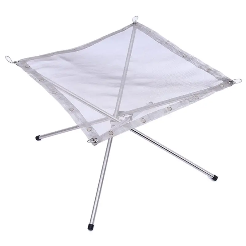 

Portable Outdoor Fire Pit : Collapsing Steel Mesh FirePlace - Perfect for Camping, Backyard and Garden - Carrying Bag Included