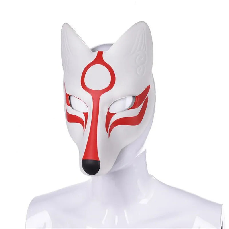 Japan Anime Fox Mask High-grade PU Leather EVA White Fox Mask Halloween Masquerade Cosplay Prop Accessories Mask Gift