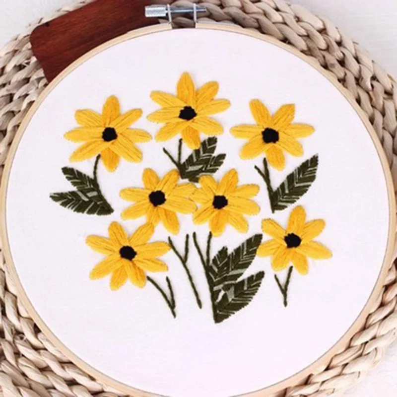 DIY ленты для вышивания для начинающих, наборы для рукоделия, вышивка крестиком, красочные цветы, настенные художественные украшения для дома, наборы для вышивания