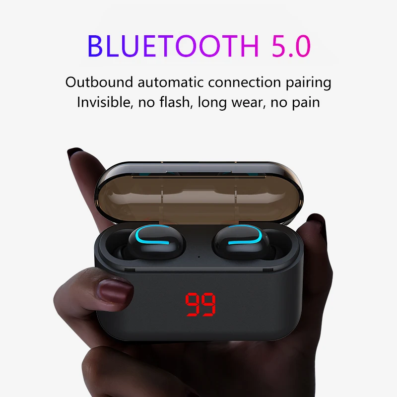 HBQ TWS Bluetooth наушники V5.0 истинные беспроводные наушники спортивные наушники громкой связи 3D стерео игровая гарнитура с микрофоном зарядная коробка