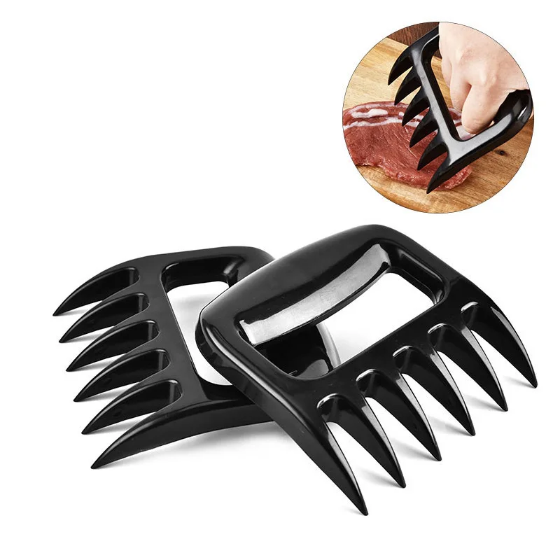 

2pcs Meat Shredder Barbecue Fork Bear Claw Meat Separator Handle Kitchen Food Fork Meat Slicer BBQ Grill Meat Handler Kitchen