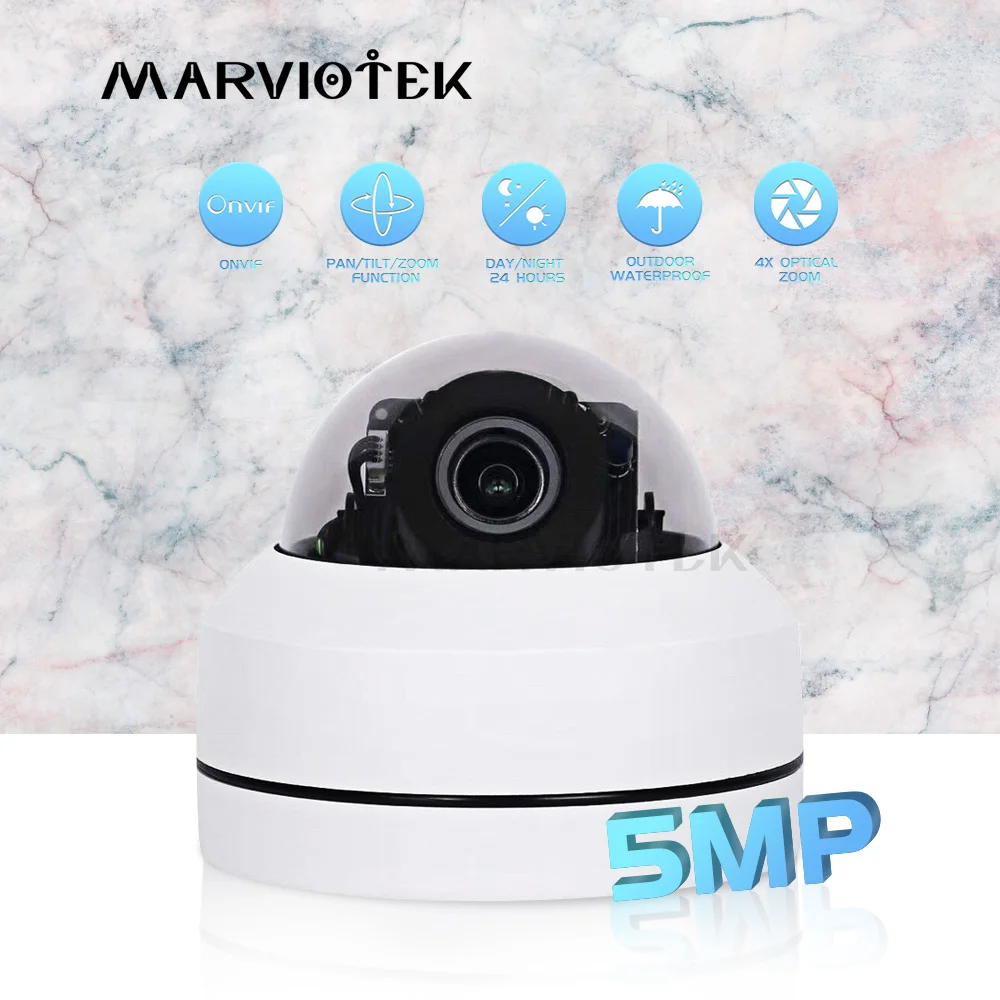 Мини купольная камера HD 5MP 4X оптический зум ночное видение мини PTZ камера IP 1080P купольная IP камера наружная Водонепроницаемая ONVIF Ipcam poe