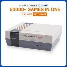 Retro Super Console X Cube Classic Game Console With Two Wireless Joystick Built-in 50000 Video Games For PSP/PS1/NES/N64/NDS