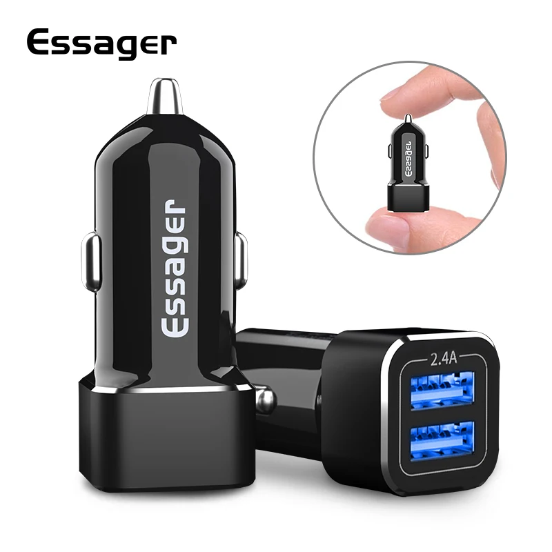 Essager Dual USB Автомобильное зарядное устройство для iPhone Samsung Xiaomi Redmi Note 8 9 pro Быстрая