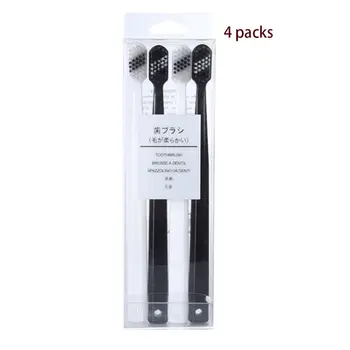 

4Pcs/Set Simple Couple Family Toothbrush Black White Soft Bristles Household Professional Dental Oral Care Adult Tooth Brush