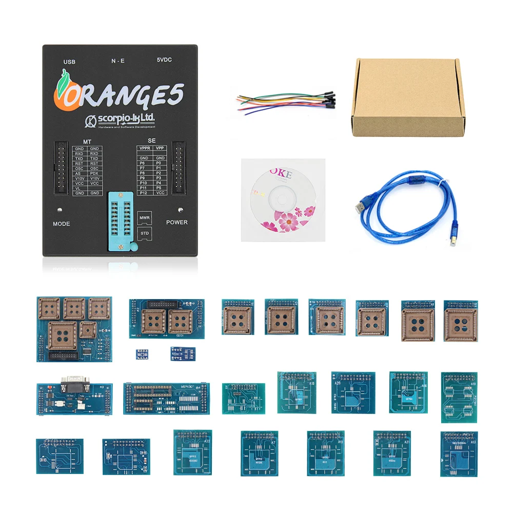 Полный набор адаптеров версия OEM Orange5 V1.34 ECU программист инструмент оранжевый 5 ECU чип тюнинг OBD OBD2 автомобильный диагностический сканер инструмент