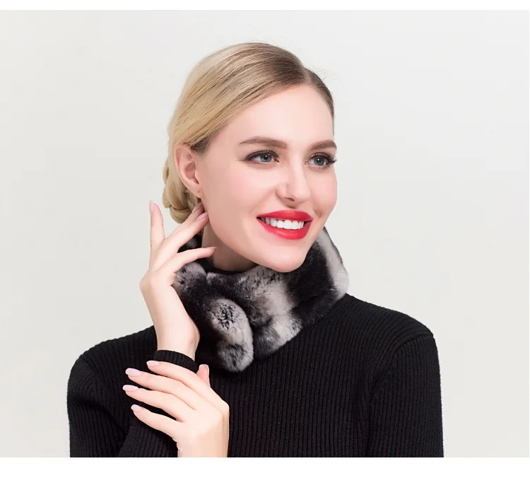 ZDFURS* новые женские шарфы с натуральным кроличьим мехом кролика рекс девушка натуральный мех магнит зимний теплый шарф меховой шарф кролика рекс