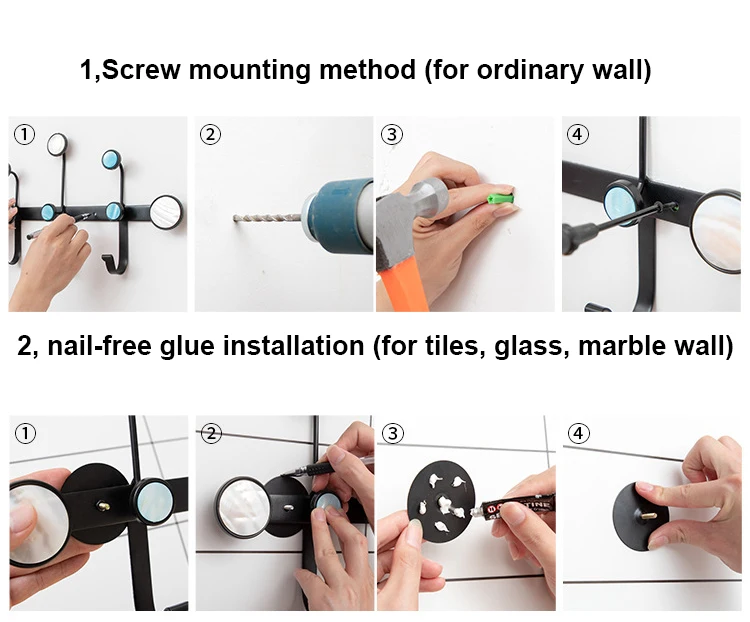 Creative Wrought Iron Wall Rack Coat Rack Home Living Room Kitchen Wall Wall Mount Wall Decorative Frame Wall Nordic Hook