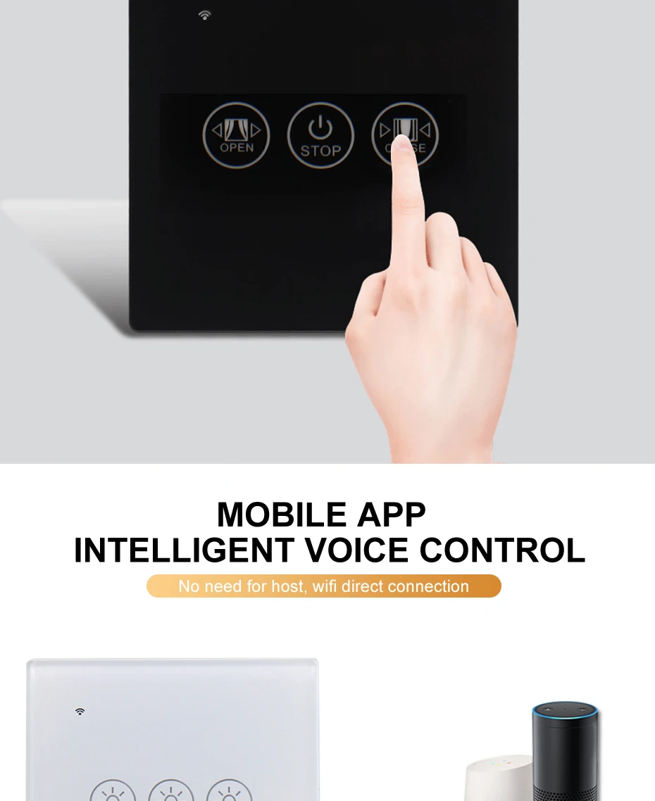 Zero/один сигнальной линии 10/5/2A 1 способ Tuya ЕС приложение Smart Life WiFi сенсорный выключатель дверного звонка Шторы затемнения Скорость регулировать переключатель
