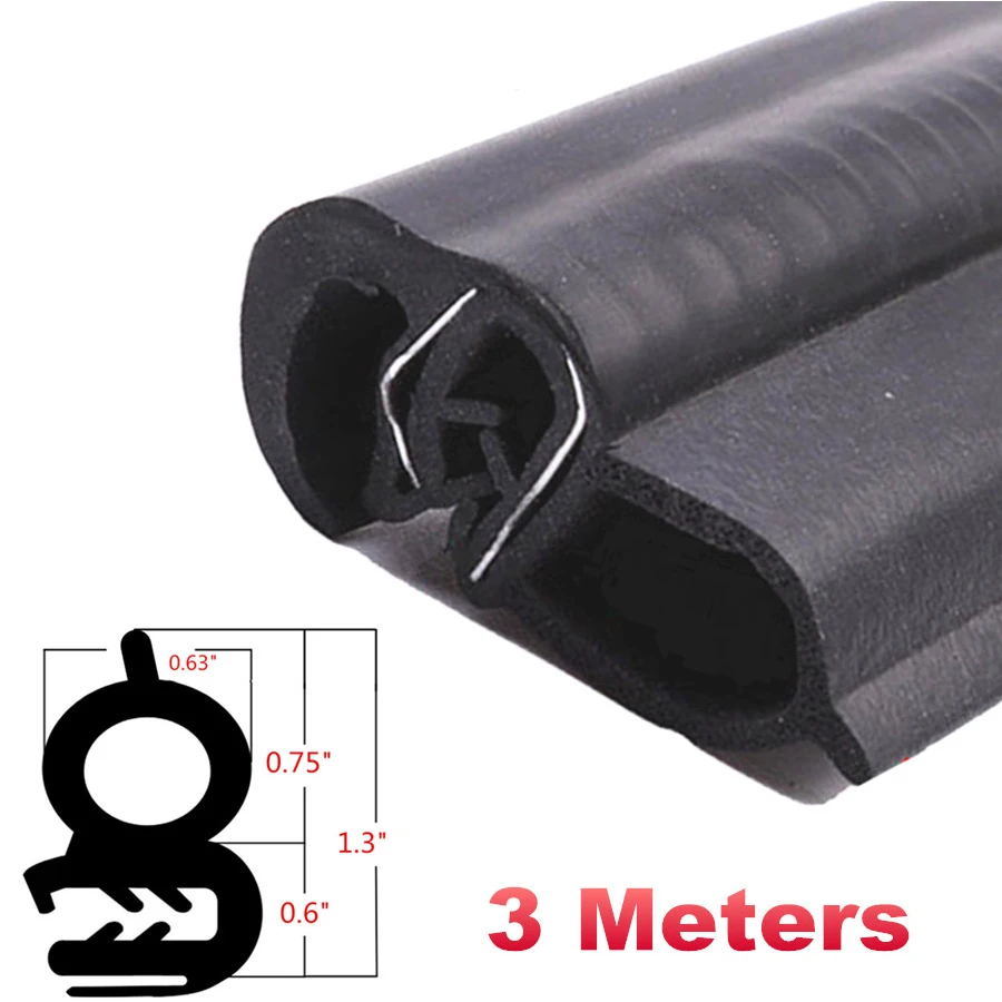 

3m Rubber Car Door Seal Weatherstrip With EPDM steel belt Body Mounted Front Left or Right