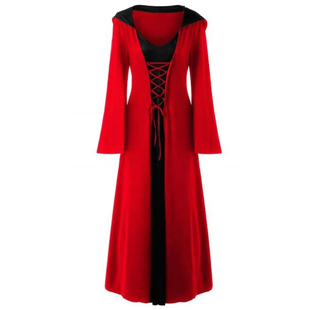 Костюм ведьмы на Хэллоуин средневековое платье для женщин взрослых Плюс размер сексуальный страшный Wicca косплей готический, колдун костюмы на Хэллоуин для женщин
