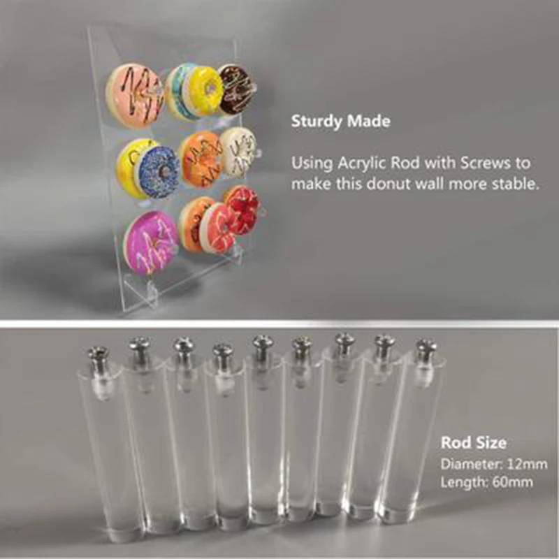

1pcs Acrylic Donut Display Stand Wedding Birthday Party Cake Transparent Rack Dessert Displaying Accessories