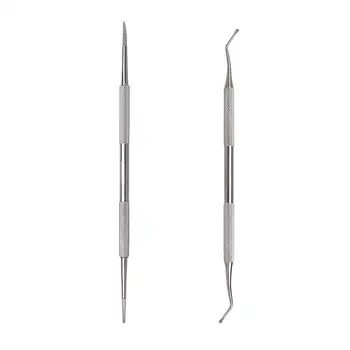 

2pcs Stainless Steel Cuticle Pusher HAICAR 2PCS/1Set Pro Cuticle Peeler Scraper Remove Gel Polish Nail Art Remover