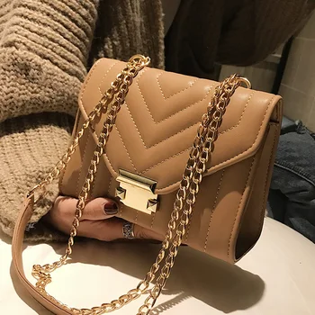 

European Fashion Female Square Bag 2019 New High Quality PU Leather Women's Designer Handbag Lock Chain Shoulder Messenger bags