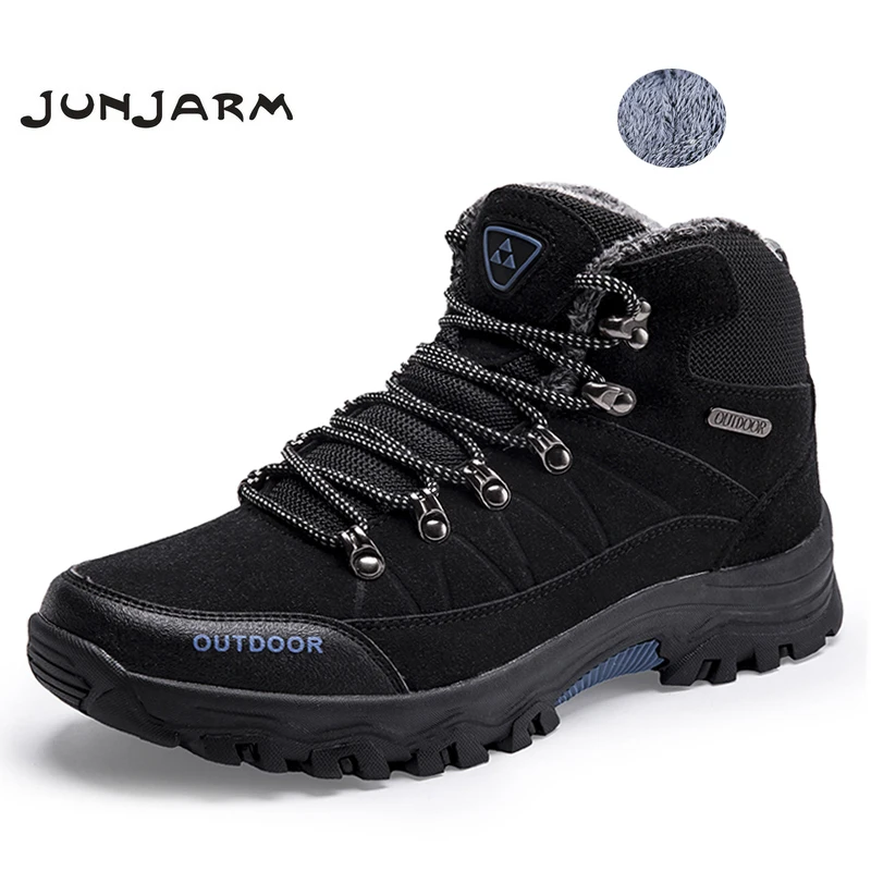 Мужские ботинки с мехом JUNJARM зимние на резиновой подошве Рабочая обувь размеры 39