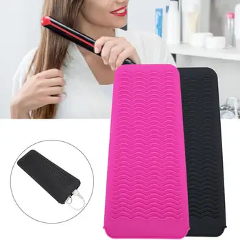 

Silicone Hair Straightener Heat Resistant Storage Bag Cover Pouch Travel Hair Curler Non-Slip Mat shockproof Bag